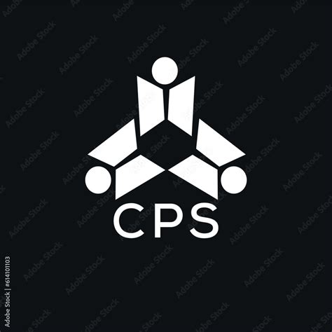 CPS white color thee letter logo. black background. triangle Monogram ...