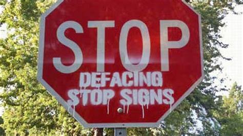 Stop Sign Graffiti Lacks Self Awareness