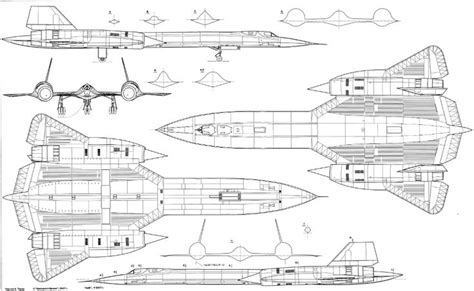 Lockheed SR-71 Blackbird Blueprint - Download free blueprint for 3D ...