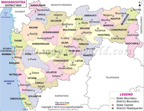 Maharashtra Map, Districts in Maharashtra | Map, Geography map, India ...