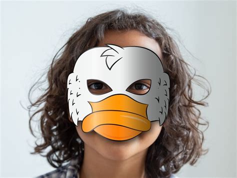 Goose Mask Printable, Paper DIY for Kids and Adults. PDF Template ...