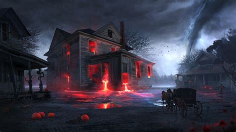 Spooky Halloween House Wallpaper, HD Fantasy 4K Wallpapers, Images and ...