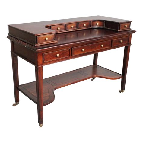 Solid Mahogany Wood Writing Desk with drawers Antique Reproduction ...