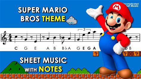 tuba largeur Amérique super mario bros piano sheet music easy with ...