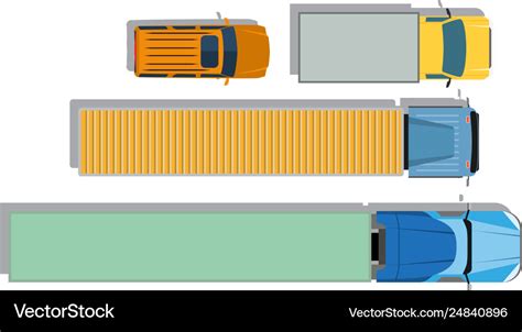 Trucks top view flat icons Royalty Free Vector Image