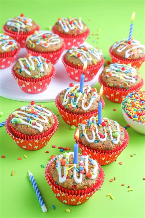 Birthday Cake Muffins Recipe - Easy Sprinkle Breakfast - Sweets ...