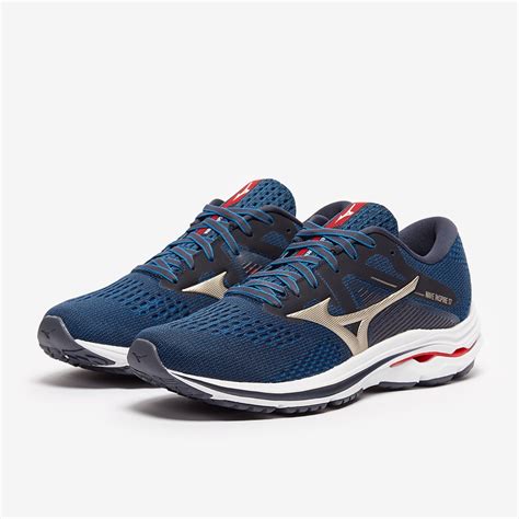 Mizuno Wave Inspire 17 - India Ink/Platinum Gold/Ignition Red - Mens ...