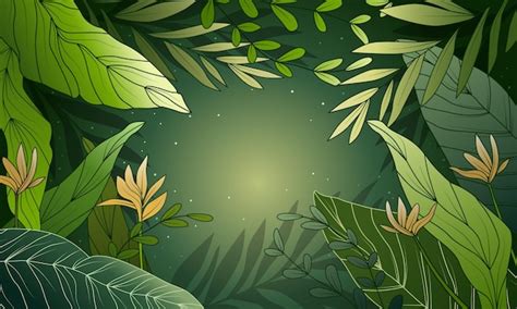 Premium Vector | Gradient foliage background. cartoon foliage. leaves ...