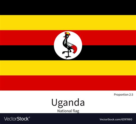 National flag of uganda with correct proportions Vector Image