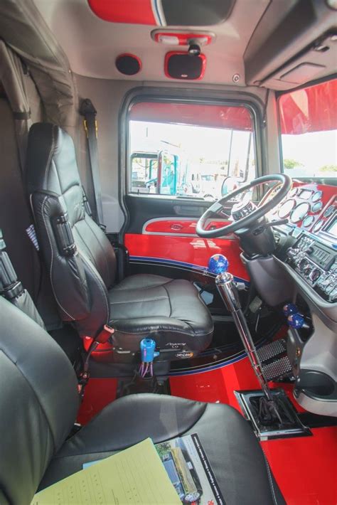 Red and Black Truck Interior | Semi Trucks Interior