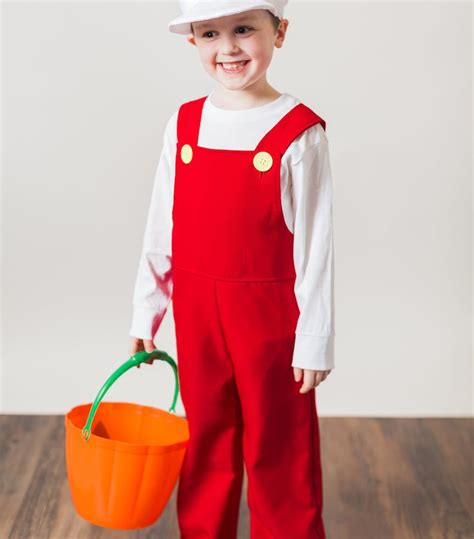 Fire Mario Costume Halloween Costume Unisex Red Overalls - Etsy UK