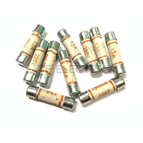 13A PLUG TOP FUSE / SWITCH FUSE / REPLACEMENT CERAMIC FUSE 25MM X 6MM ...