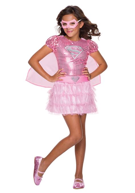 Girls Pink Supergirl Sequin Tutu Costume