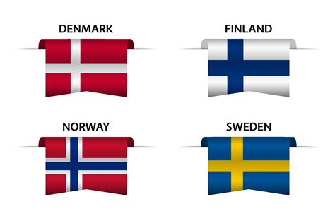 conjunto de cuatro cintas danesas, finlandesas, noruegas y suecas ...