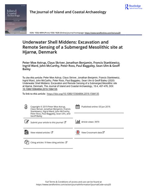 Underwater Shell Middens Excavation and Remote Sensing of A Submerged ...