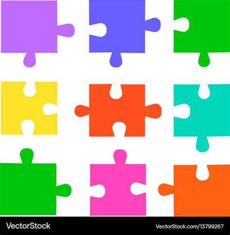 Puzzle pieces set Royalty Free Vector Image - VectorStock