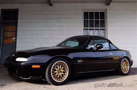 Pics request:Black miatas with Gold wheels. - ClubRoadster.net | Gold ...