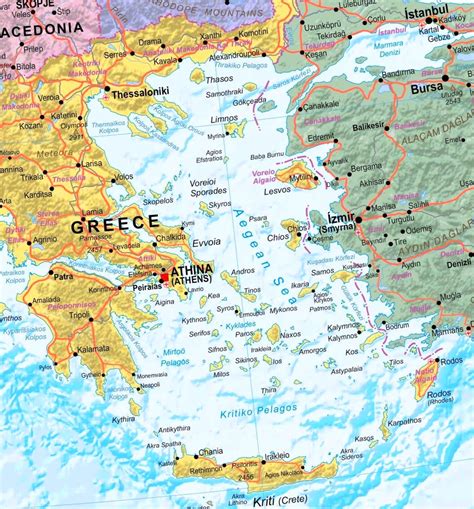 Map of Aegean Sea with cities - Ontheworldmap.com