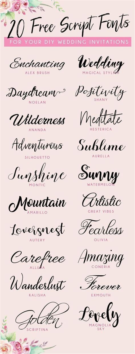 the top 10 free script font styles to use for your wedding or any type ...