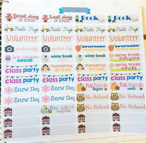 Back to School planner stickers stickers for planners