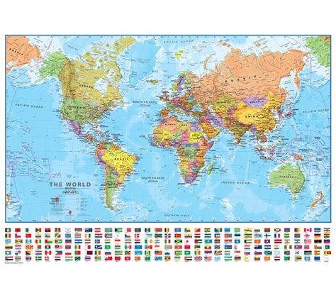 Waypoint Geographic World Laminated Wall Map & Reviews | Wayfair