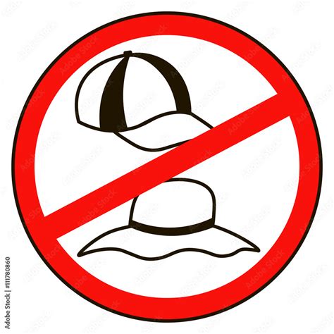 No cap sign warning signs. Prohibited public information icon. Not ...