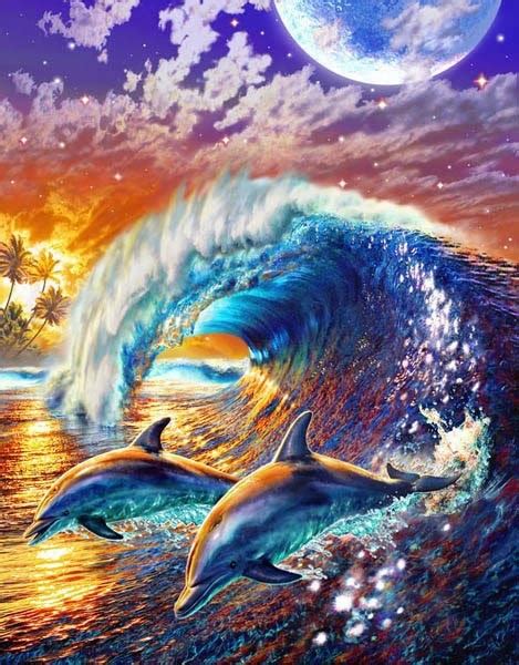 Dolphins | Dolphin art, Dolphin painting, Ocean art