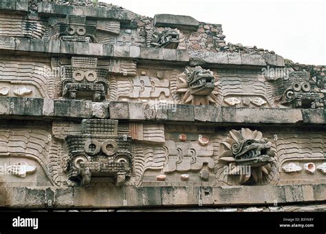 Temple of quetzalcoatl and tlacoc in teotihuacan hi-res stock ...