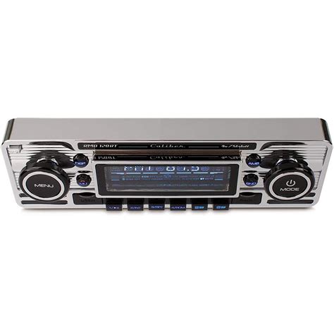 Caliber Retro Car Stereo Chrome FM Radio Bluetooth SD USB AUX In RMD120BT