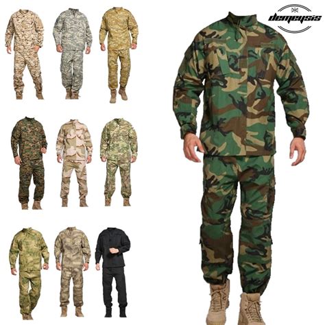 13 Color Army Military Tactical Uniform Shirt + Pants Camo Camouflage ...