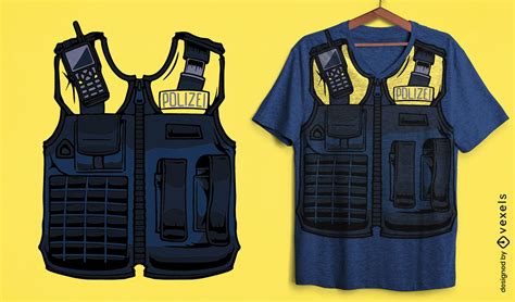 German Police Uniform T-shirt Design Vector Download