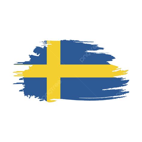 Sweden Flag Stylized On White Transparent Background, Sweden Flag Brush ...