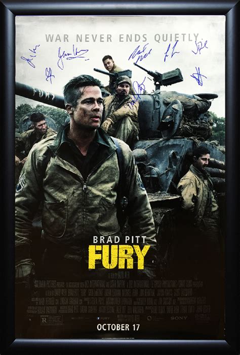 Fury - Signed Movie Poster | Fury movie poster, Fury movie, Brad pitt