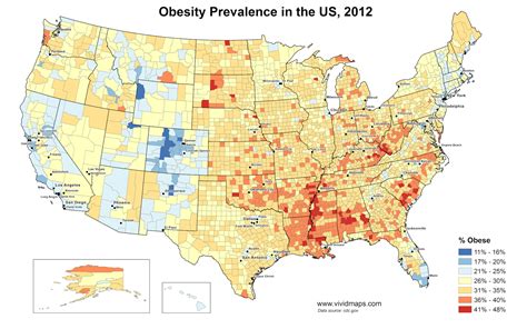 Obesity prevalence in the United States - Vivid Maps