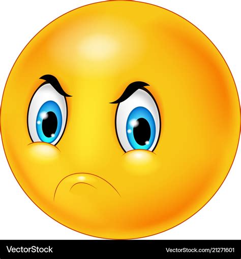 Cartoon emoticon with angry face Royalty Free Vector Image