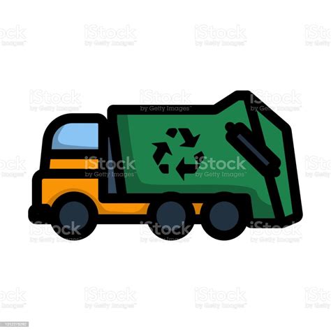 Garbage Car With Recycle Icon Stock Illustration - Download Image Now ...