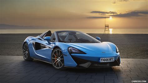 2018 McLaren 570S Spider (Color: Curacao Blue) - Front Three-Quarter ...