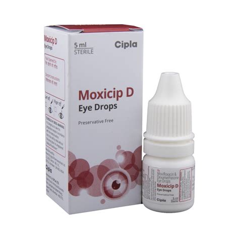 Moxicip D Infection Eye Drops, 5 ml/bottle, Price from Rs.98/unit ...