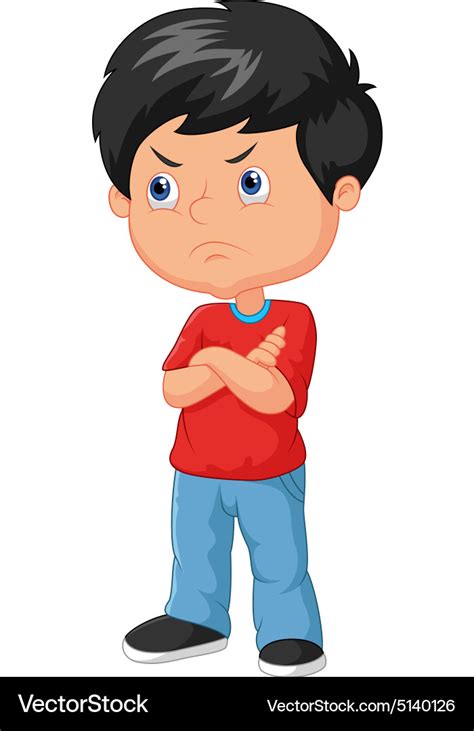 Cartoon angry boy Royalty Free Vector Image - VectorStock