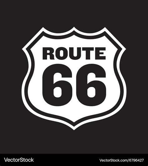 Route 66 road sign Royalty Free Vector Image - VectorStock