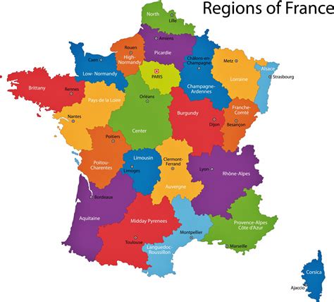 France Map of Regions and Provinces - OrangeSmile.com