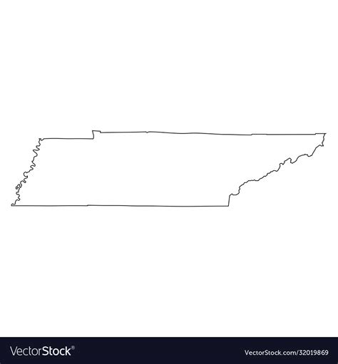 Tennessee tn state border usa map outline Vector Image