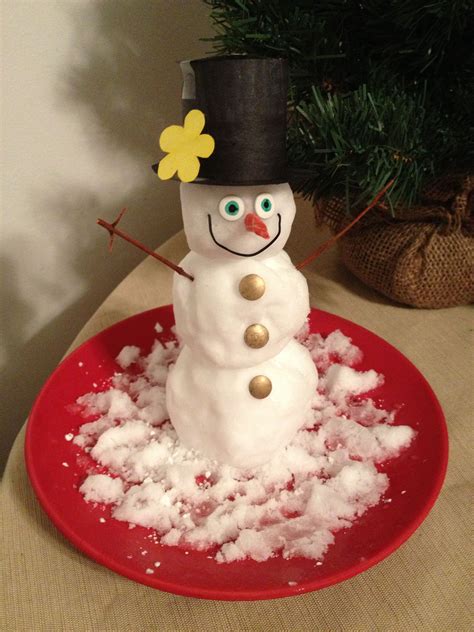 Fun Winter activity: indoor snowman! Fill a bowl with snow, take it ...