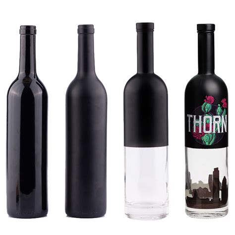 Wholesale black empty wine 750ml glass brandy gum gin liquor wine ...