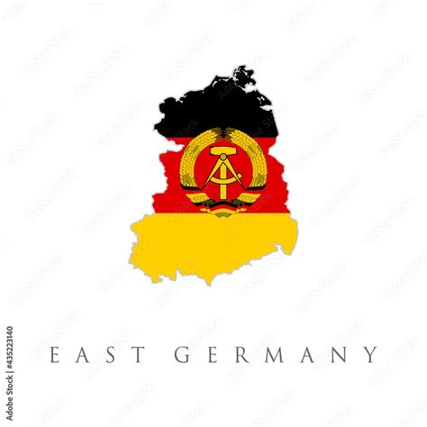 German Democratic Republic flag map. East germany flag symbol. Old ...