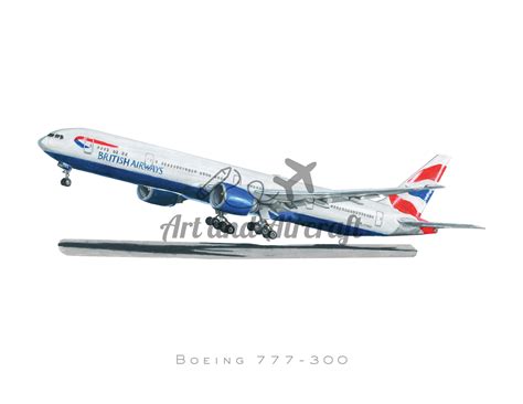 British Airways Boeing 777 Drawing Art Print | Etsy