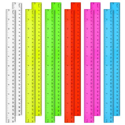 Buy 12 Inch Kids Ruler Clear Plastic Rulers for Kids School Supplies ...