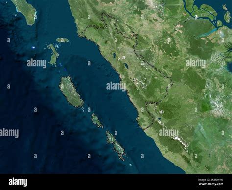 Sumatera Barat, province of Indonesia. High resolution satellite map ...