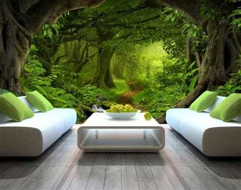 forest Green Trees 3D Custom wall murals / wallpapers – DCWM000917 ...