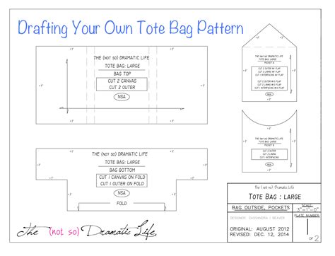 Tote Bag Tutorial Part 2: Creating the Pattern – The (not so) Dramatic Life